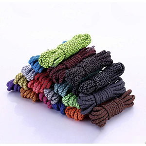 Custom Wholesale Braid Woven Thick Men Round Rope Fluorescent Sport Elastic Sneaker Polyester Reflective Shoe Lace Shoelaces