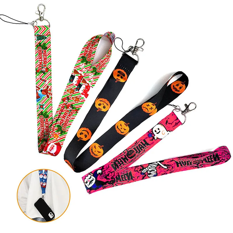 Yihong Customize Certificate Badge ID Strap Rope Heat Transfer Polyester Badge Lanyard string With clips Hook Ring