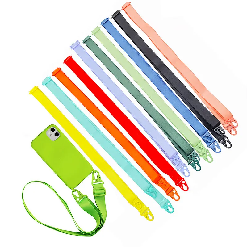 Universal Detachable Shoulder Polyester Phone Hang Neck Crossbody Mobile Lanyard Rope Cord Set Cell Patch Phone Strap