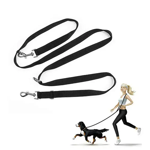 Custom Luxury Braid Big Large Rope Woven Two Hook Run Walk Training PP Nylon Hands Free Handsfree Shoulder Pet Cat Dog Leash
