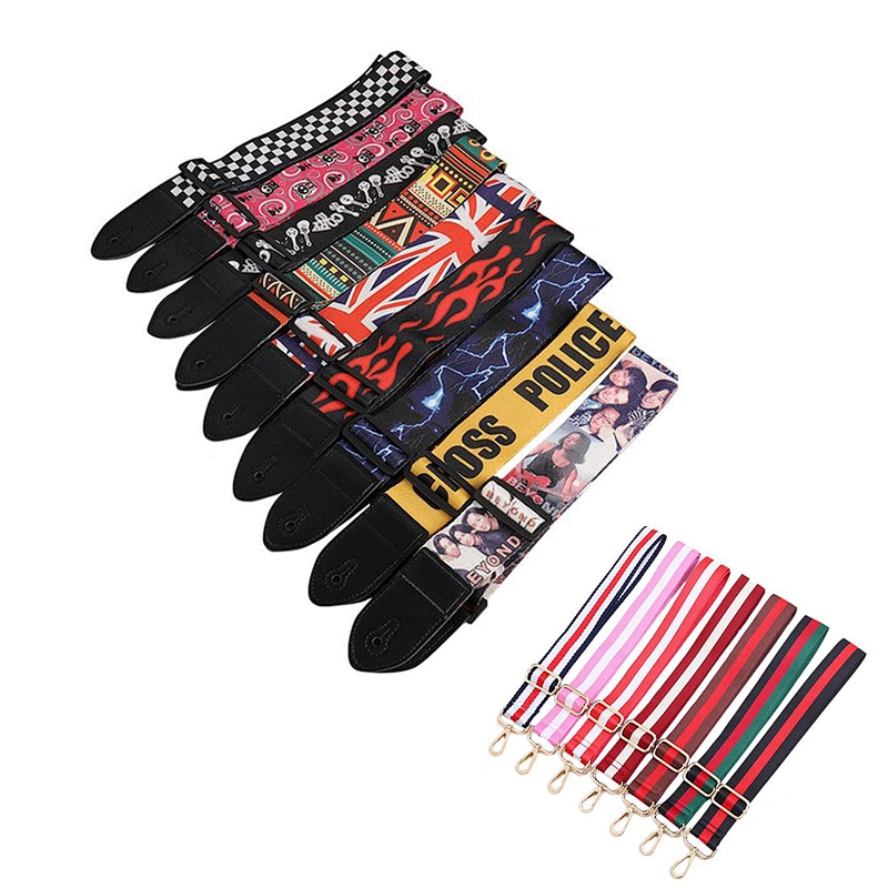 Custom Crossbody Bag Padded Neck Adjustable Printed Logo Handbag Detachable Polyester Shoulder Electric Guitar Strap