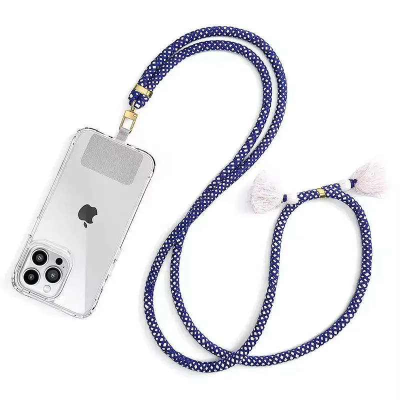 Custom Logo Cell Phone Case Strap with Silicone Tab Mobile Phone Lanyard Crossbody Necklace Phone Rope Cord