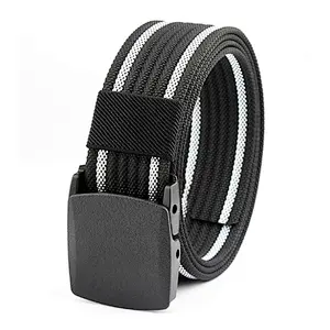 2024  Custom Green Men Women Detachable Automatic Metal Buckle Tactical Polyester Nylon Canvas Woven Fabric Belt