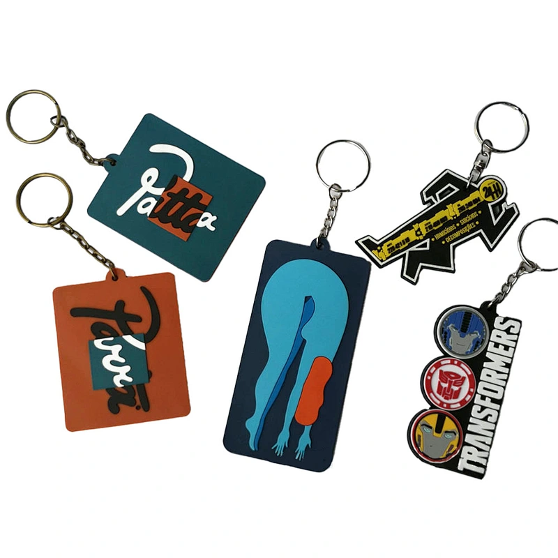 Wholesale Key Ring Silicone Cute Key Chains for Bags Car Key Holder Decoration Key Ring Promotional Gift Custom Rubber Keychain