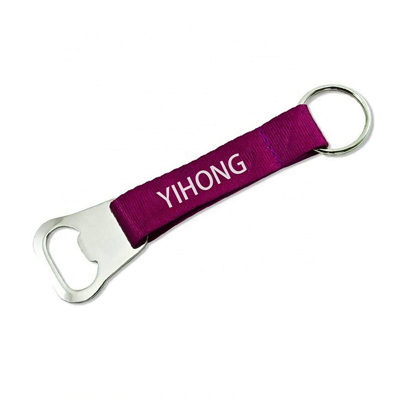 Wholesale Bulk Woven Embroidered Printed Custom Sublimated Logo Polyester Bottle Opener Short Wrist Rope Strap Lanyard