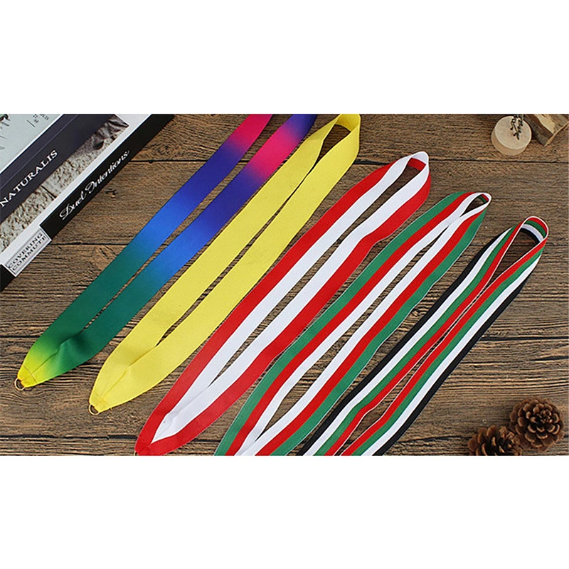 customized medal rope neck hanging nylon badge strap lanyards with logo custom