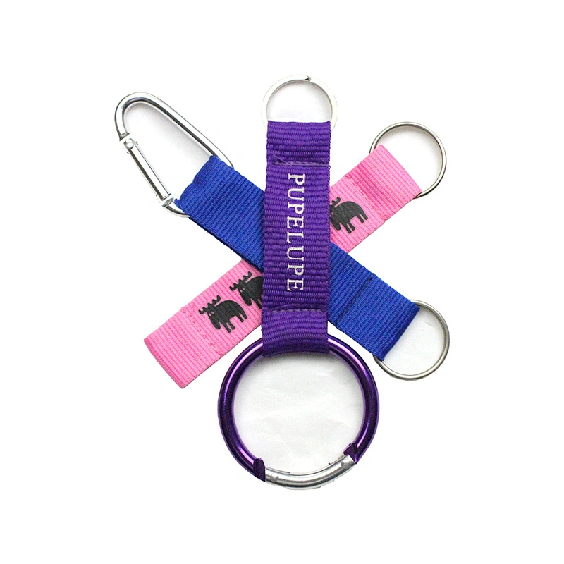 Custom logo printed sublimation strap wrist polyester keychain lanyard short key chain lanyards