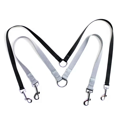 Luxury Custom Crossbody New Design Double Head Shoulder Weave Woven Hands Free Handsfree Nylon Braid Rope Lead Pet Dog Leash