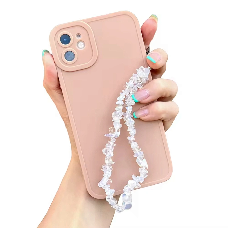 New simple cell phone chain acrylic color cell phone lanyard European and American hanging neck chain chain ornaments