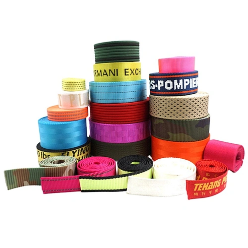 with for Bag Embossed Weave Sublimation Printed Logo Custom Jacquard Reflective Polyester PP Nylon Braided Woven Webbing Strap