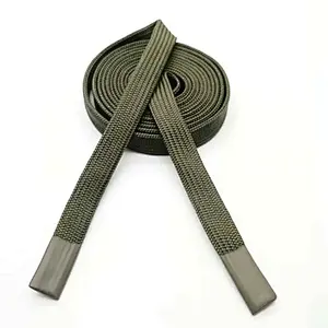 Waxed  polyester braided flat Clothing and hats string rope with silicone head cap