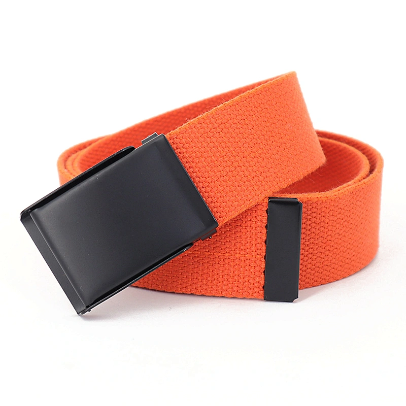 Manufacturer Designer Woven Fashion Webbing Weave Pure Cute Color Blank Custom Women Men Polyester Nylon Canvas Fabric Belt