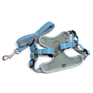 Durable Reflective Linen Pet Harness Suit for Small Medium Dogs Breathable Mesh Vest with Zinc Alloy Fasteners Adjustable