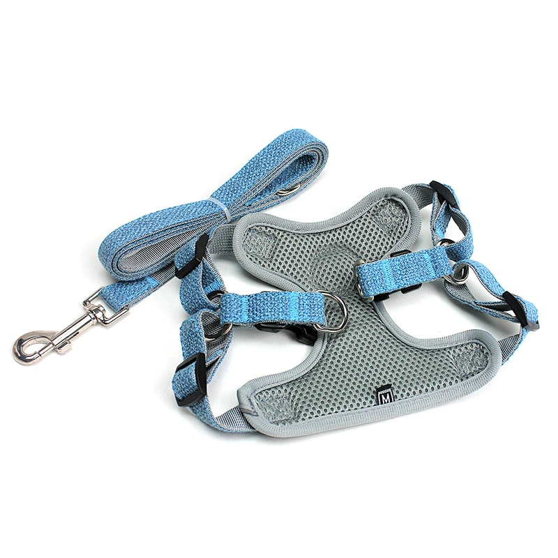 Durable Reflective Linen Pet Harness Suit for Small Medium Dogs Breathable Mesh Vest with Zinc Alloy Fasteners Adjustable