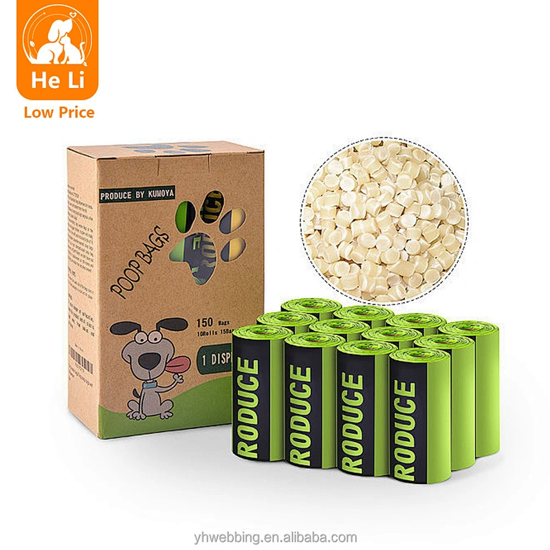 Biodegradable Pet Waste Bags Eco-Friendly Fully Degradable Pet Poop Bags Compostable Corn Starch Renewable Tough and Durable