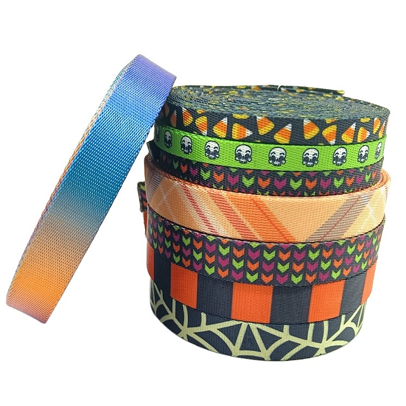 with for Bag Embossed Weave Sublimation Printed Logo Custom Jacquard Reflective Polyester PP Nylon Braided Woven Webbing Strap