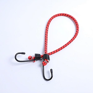 Bike Bicycle Outdoor Custom Rubber 8mm Latex Loop Heavy Duty Double Elastic Hooks Cords Rope Carabiner Hook Bungee Cord