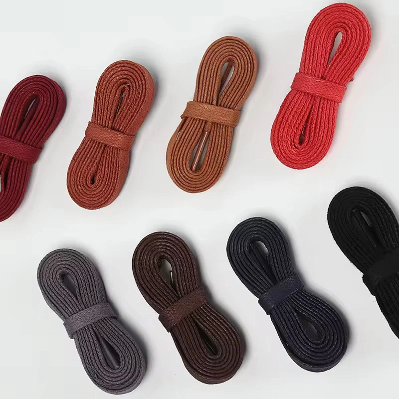 Wholesale Custom Labor Insurance Martin Boots Elastic Sport Sneaker Waxed 8mm Flat Fabric Waterproof Cotton Shoe Lace Shoelace