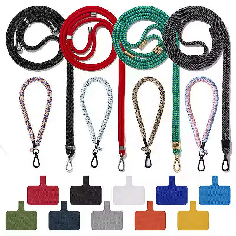 Custom Logo Cell Phone Case Strap with Silicone Tab Mobile Phone Lanyard Crossbody Necklace Phone Rope Cord