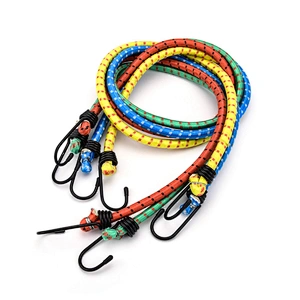 Bike Bicycle Outdoor Custom Rubber 8mm Latex Loop Heavy Duty Double Elastic Hooks Cords Rope Carabiner Hook Bungee Cord