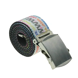 Wholesale Unisex Color Custom Logo Printed Woven Men Lady Girl Boy Nylon Cotton Knitted Web Fashion Weave Fabric Canvas Belt