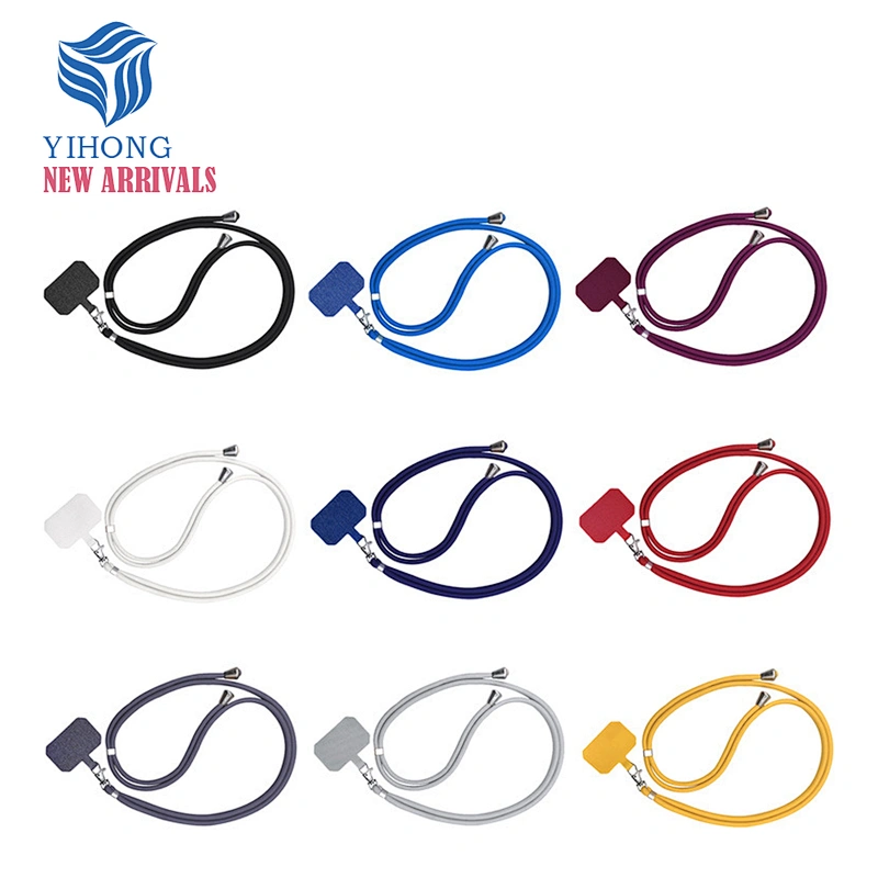 Custom Detachable Nylon Neck Soft Rope Crossbody Patch Cell Phone Holder Mobile Phone Hanging Cord Case Strap Lanyard