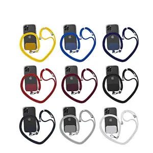 Universal Detachable Shoulder Polyester Phone Hang Neck Crossbody Mobile Lanyard Rope Cord Set Cell Patch Phone Strap