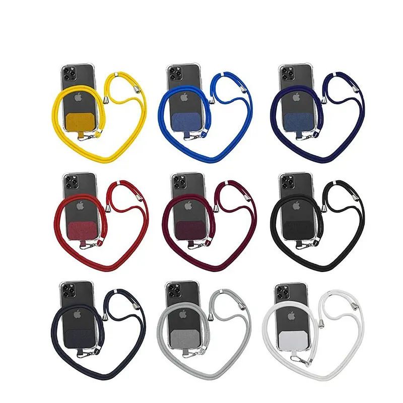 Universal Detachable Shoulder Polyester Phone Hang Neck Crossbody Mobile Lanyard Rope Cord Set Cell Patch Phone Strap