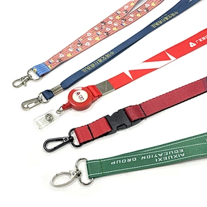 Promotional Custom Logo Pattern Teacher Id Accessories Keychain Sublimation Plain Material Neck Strap Custom Polyester Lanyards