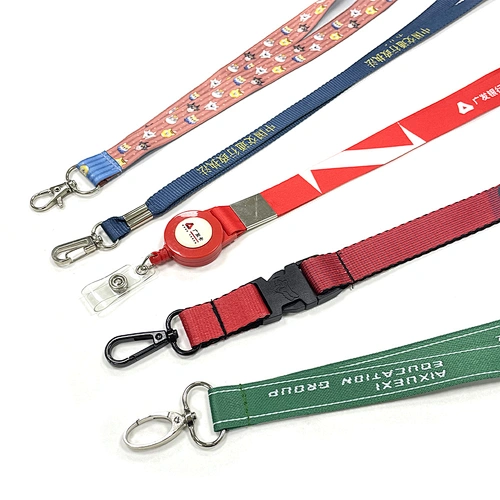 Promotional Custom Logo Pattern Teacher Id Accessories Keychain Sublimation Plain Material Neck Strap Custom Polyester Lanyards