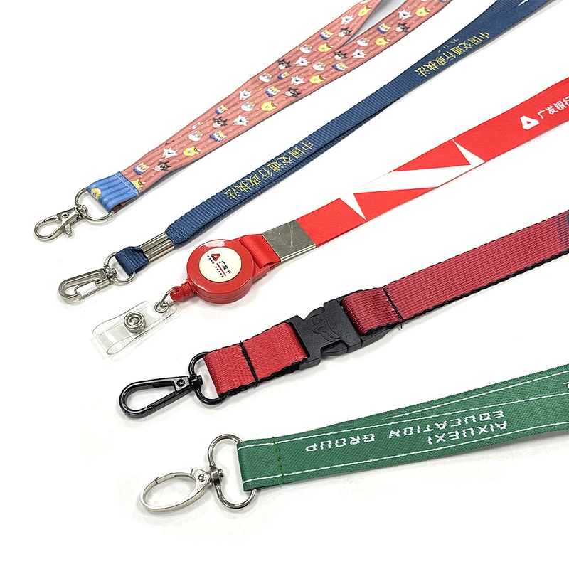 Promotional Custom Logo Pattern Teacher Id Accessories Keychain Sublimation Plain Material Neck Strap Custom Polyester Lanyards
