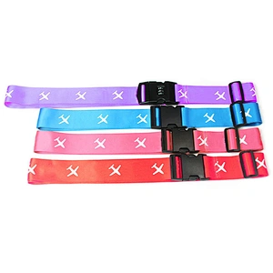 2024 Custom Sublimated Print Logo Adjustable Baggage Polyester Travel Case TSA Lock Buckle Suitcase Belt Luggage Strap