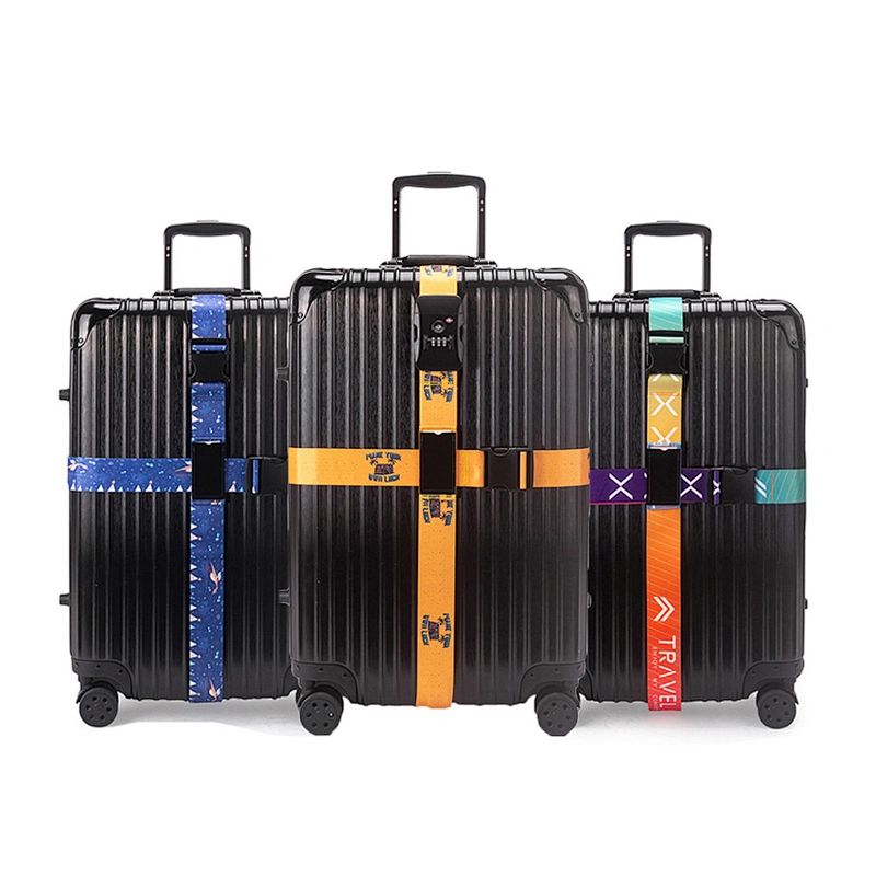 2024 Custom Code ABS Buckle TSA Safe Password Lock Solid PP Polyester Nylon Travel Case Baggage Suitcase Belt Luggage Strap