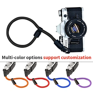 Custom Personalized Art Woven Braided Quick Release Adjustable Short Hand SLR Wrist Wristlet Round Nylon Camera Rope Strap