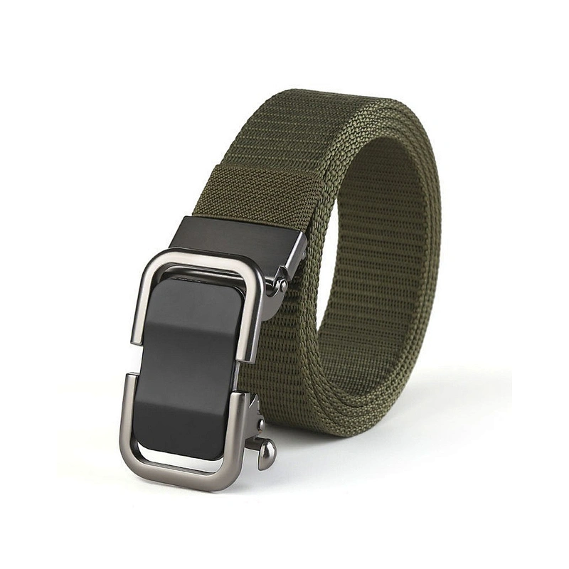 for Wholesale Custom Youth Men Automatic Buckle Casual Pants Braided Outdoor Fashion Web Woven Nylon Man Men Canvas Fabric Belt