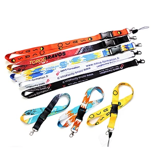 Promotional ID Card Holder Breakaway Teacher Personalized Woven Neck Custom Nylon Sublimation Printed Logo Polyester Lanyard