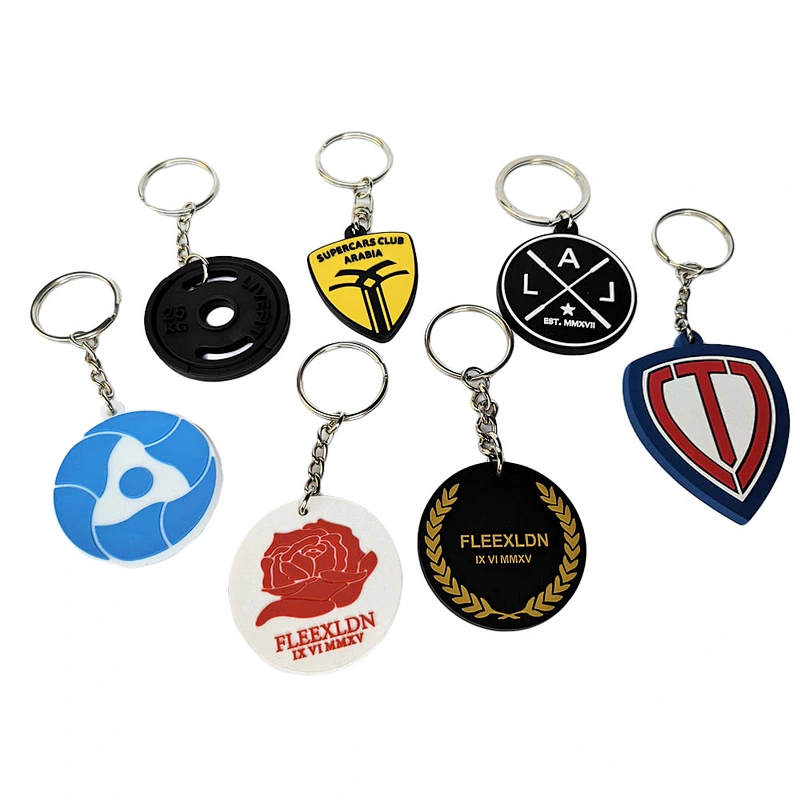 Wholesale Key Ring Silicone Cute Key Chains for Bags Car Key Holder Decoration Key Ring Promotional Gift Custom Rubber Keychain