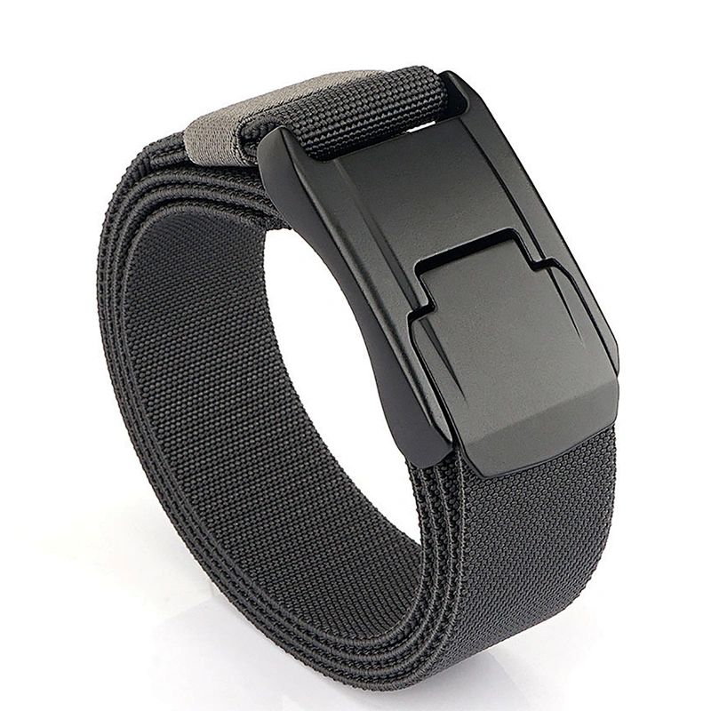 Wholesale Automatic Buckle Belts Men's Fabric Belt Adjustable Waist Straps Outdoor Canvas Woven Belt with Metal Buckle