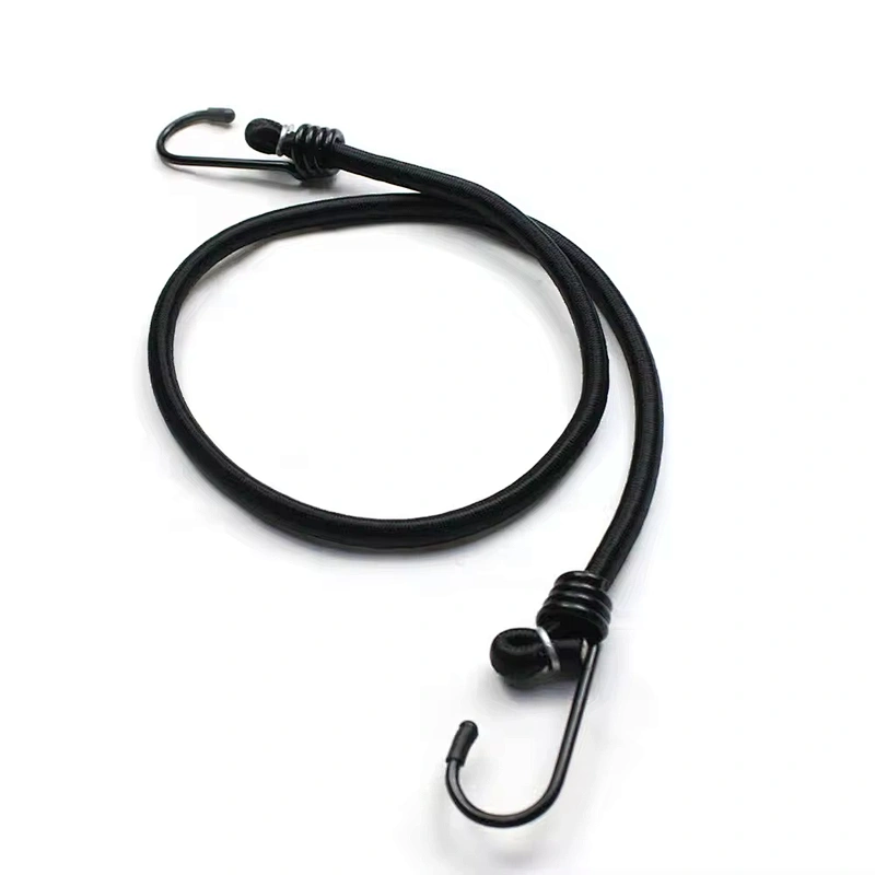 Wholesale Bulk Custom Motorcycle Cargo 6mm 8mm 1 Meters 1m Two Hook Adjustable Latex Rubber Elastic Strap Rope Bungee Cords