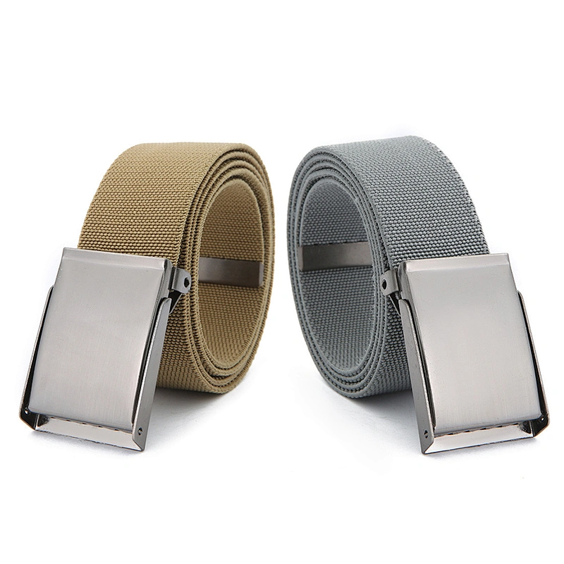 2024 Wholesale Luxury Fashion Lady Casual Custom Outdoor Flap Men Women Nylon Fabric Canvas Iron Buckle Belt