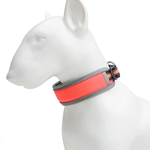 Comfort Reflective Dog Collar with Oxford Fabric Breathable Mesh Waterproof Adjustable Anti-Break Buckle for Large Medium Dogs
