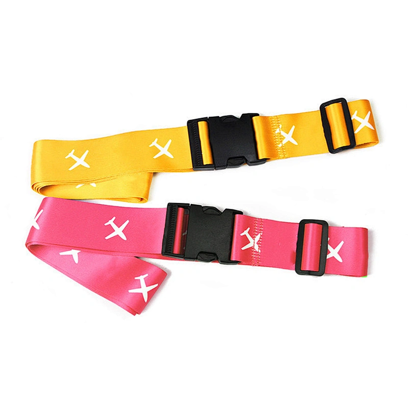 2024 Custom Sublimated Print Logo Adjustable Baggage Polyester Travel Case TSA Lock Buckle Suitcase Belt Luggage Strap