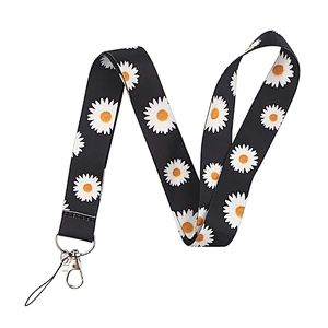 Sunflower Gifts Keychain Woven Neck Nurse Phone Sublimated Printed Logo Detachable Breakaway Polyester Custom Lanyard