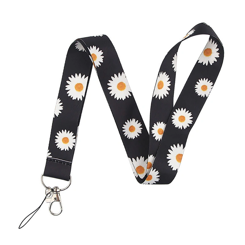 Sunflower Gifts Keychain Woven Neck Nurse Phone Sublimated Printed Logo Detachable Breakaway Polyester Custom Lanyard