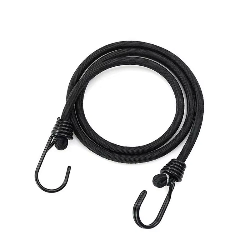 Wholesale Bulk Custom Motorcycle Cargo 6mm 8mm 1 Meters 1m Two Hook Adjustable Latex Rubber Elastic Strap Rope Bungee Cords