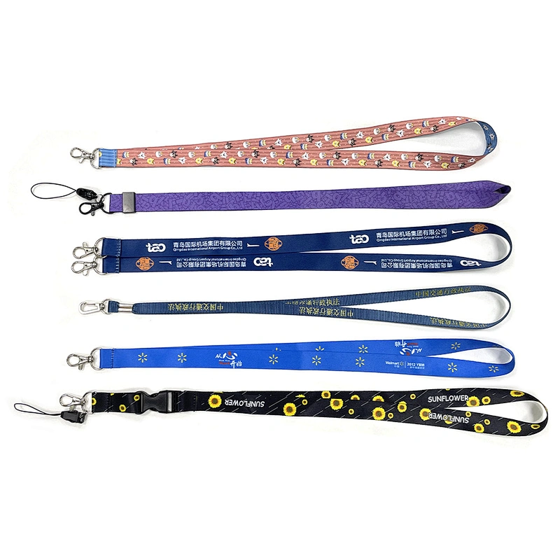 Promotional Custom Logo Pattern Teacher Id Accessories Keychain Sublimation Plain Material Neck Strap Custom Polyester Lanyards