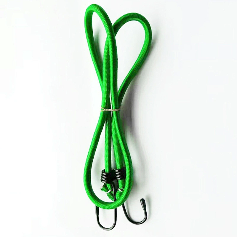 6 Inches Trampoline Jumping Tie Down PP Nylon Rubber Elastic Woven Braid Double Metal Hook Lanyard Strap Leash Bungee Cord