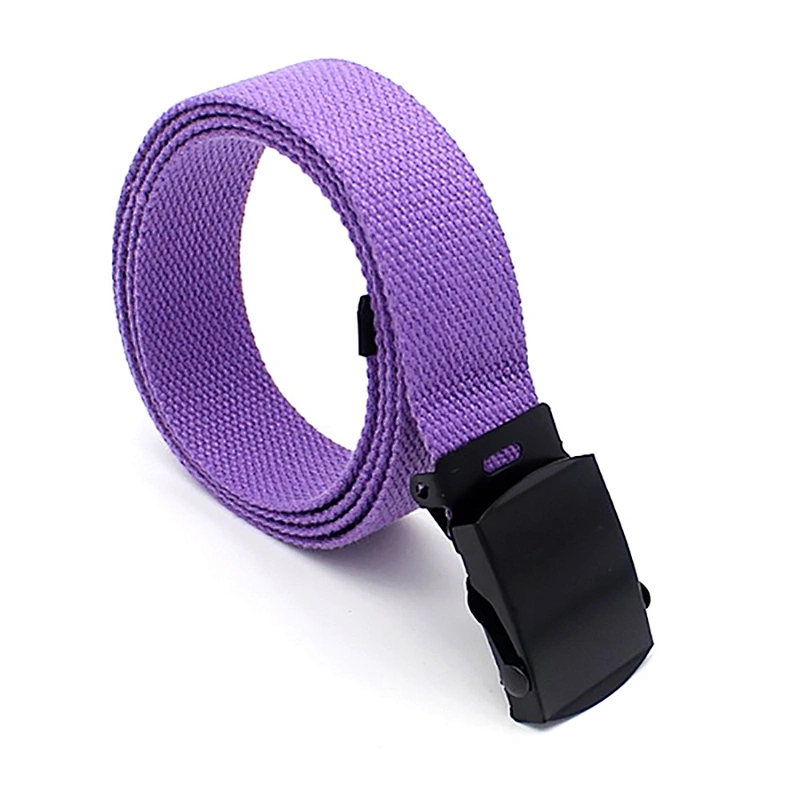 2024 Metal Flip Buckle Custom Jacquard Logo Outdoor Elastic Women Polyester Nylon Woven Stretch Men Fabric Canvas Belt