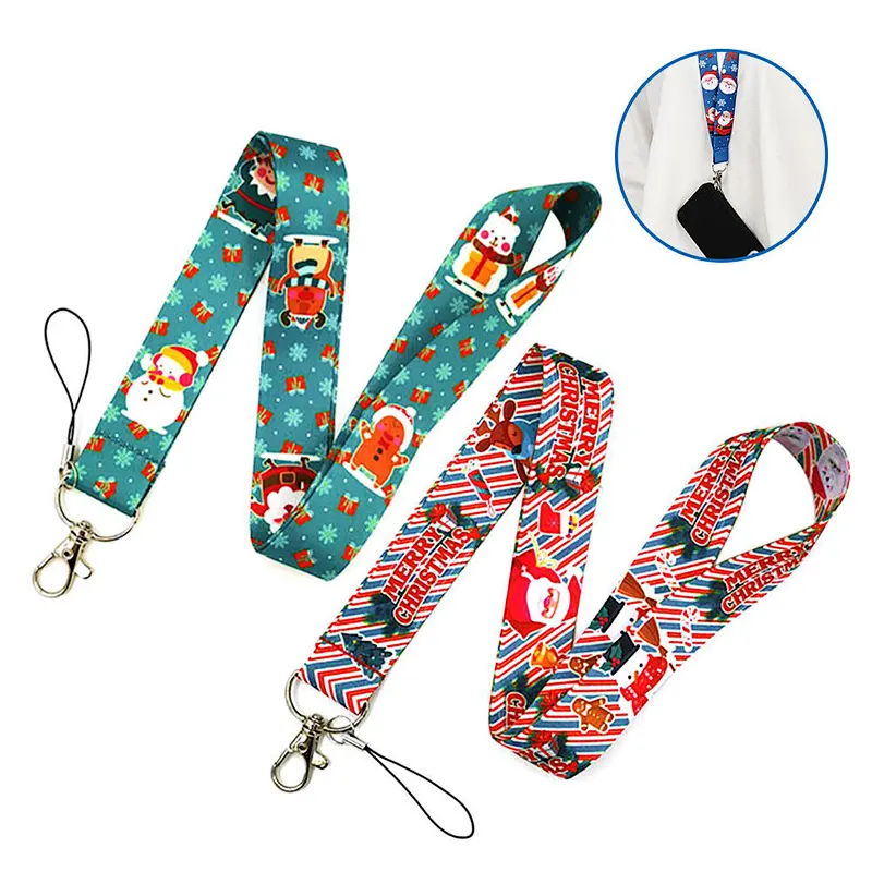 Yihong Customize Certificate Badge ID Strap Rope Heat Transfer Polyester Badge Lanyard string With clips Hook Ring