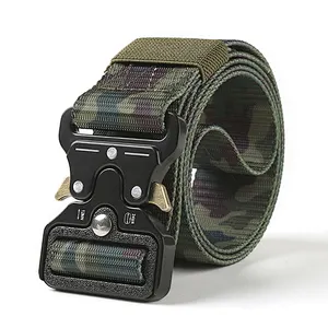 Wholesale Custom Heavy Duty Quick Release Outdoor Woven 3.8cm Men Canvas Fabric Nylon Webbing Tactical Belt